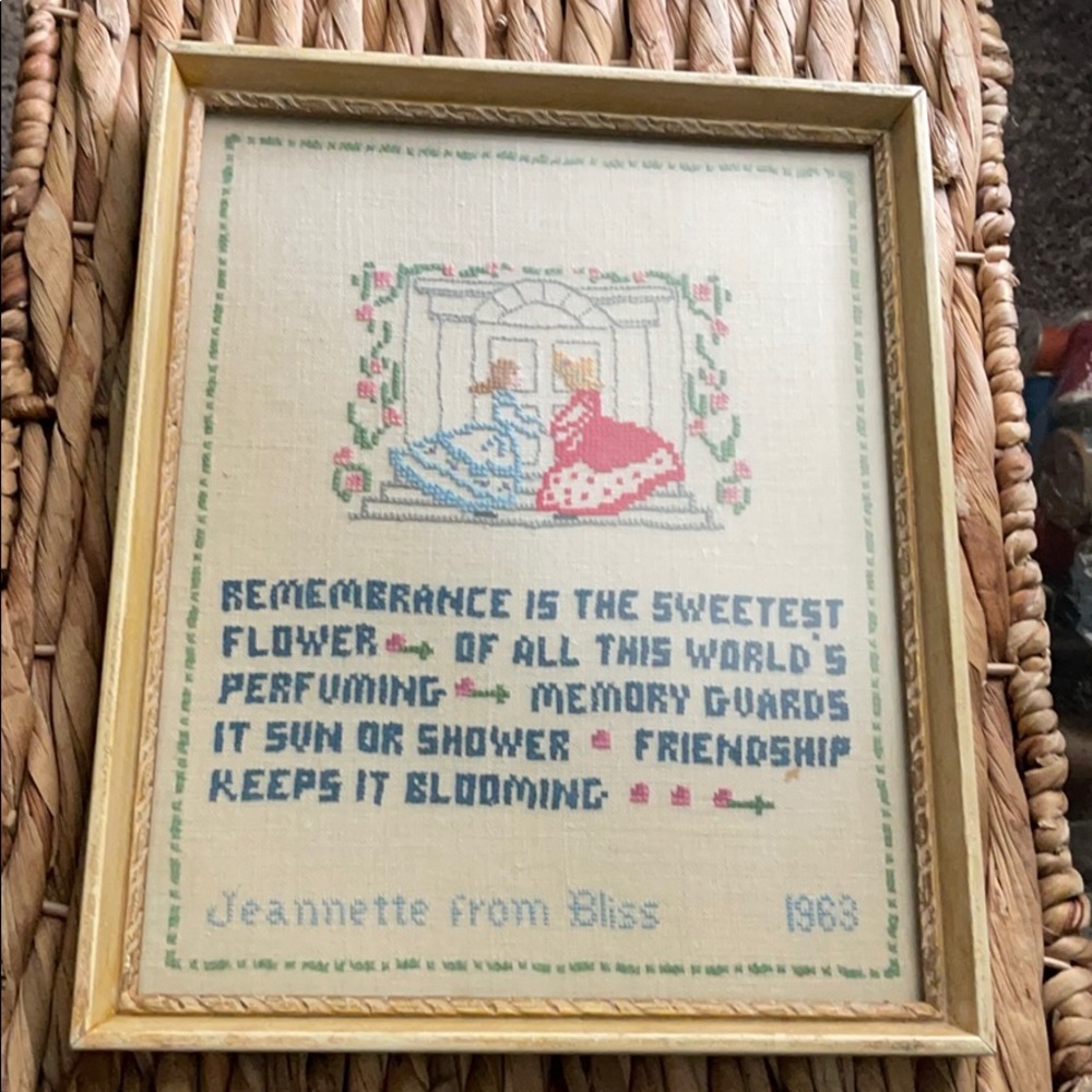 VINTAGE HAND EMBROIDERY CROSS STITCH 1963